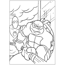 pagina da colorare: Immagine colorante di Donatello e il nemico delle Tartarughe Ninja