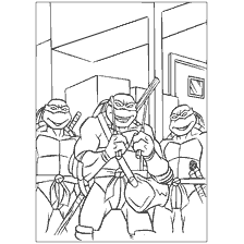 pagina da colorare: Tartarughe Ninja Prepararsi per un'avventura