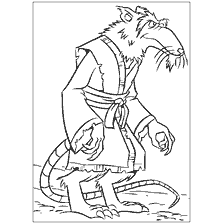 pagina da colorare: Disegno del ratto Splinter dal cartone animato Ninja Turtles per la colorazione