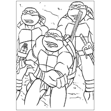 pagina da colorare: Tartarughe Ninja in colorazione