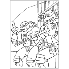 pagina da colorare: Tartarughe Ninja coloranti: Michelangelo e Danatello