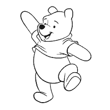 coloring page: Winnie Bear is in a happy mood