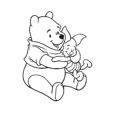coloring page: Coloring Winnie Bear and Pig Pig