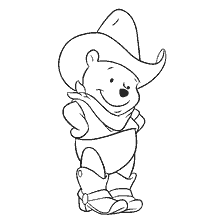 coloring page: Winnie Bear in a Cowboy Suit