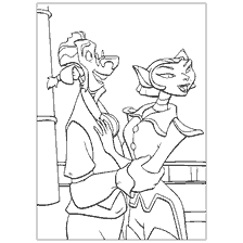 pagina da colorare: Dottore e capitano in bianco e nero da Treasure Planet Animation