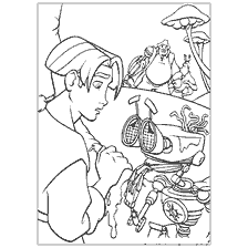 pagina da colorare: Bengan e un robot gradiente del Treasure Planet