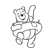 coloring page: Winnie Bear with a Swimming Circle