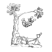 coloring page: Coloring with the characters of Winnie the Pooh: Tiger, Vinnie and their friends