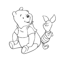 coloring page: Coloring of Winnie and Pigs Bear