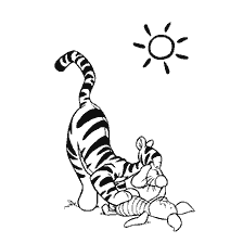 coloring page: Tigger and Piglet from the cartoon Winnie the Pooh on the coloring book