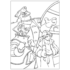 pagina da colorare: Contours of Characters from the Planet of Treasure: Assistant Captain, Livsey e Jimm