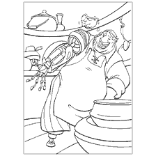 pagina da colorare: Colorare Cyborg Chef da Treasure Planet
