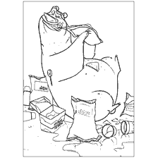 coloriage: Mascot de la saison de chasse en snacks