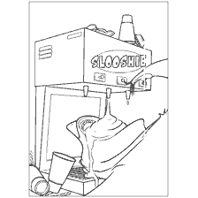 coloriage: Une machine d'&eacute;coute avec une boisson embouteill&eacute;e sur un &eacute;cran d'ordinateur