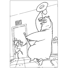 coloriage: Mishka et son ami &agrave; la f&ecirc;te