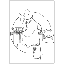 coloriage: Coloration de la saison de chasse avec sh&eacute;rif et personnage avec armes