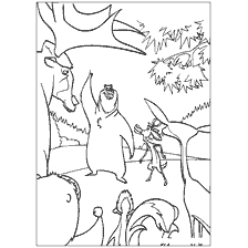 coloriage: Caract&egrave;res color&eacute;s du dessin anim&eacute; Saison de chasse