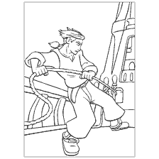 pagina da colorare: Colorazione: Treasure Planet Jim stringe il nodo