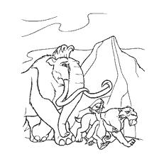pagina da colorare: Colorare con i personaggi del cartone animato Ice Age