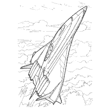 kolorowanka: Space liner w chmurach