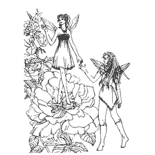 coloring page: Illustration for the fairy tale of Hans Christian Andersen Elf and Thumbelina
