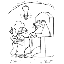 coloring page: Illustration from Hans Christian Andersen's tale of Neighbor Kroth