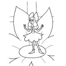 coloring page: Drawing of Thumbelina from the fairy tale by Hans Christian Andersen
