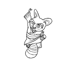 coloring page: Master Shifu in the Position of Martial Art, Kung Fu Panda