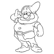pagina da colorare: Dwarf Doc con occhiali e un cappello