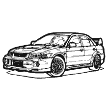 раскраска: Рисунок гоночной машины для раскраски