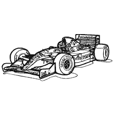 раскраска: Контурная раскраска гоночной машины Формулы 1 1992 года