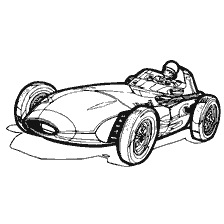 раскраска: Рисунок гоночной машины Формула 1 1958 года