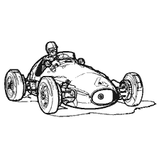 раскраска: Раскраска гоночной машины Формула 1 1952 года