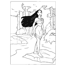 coloriage: Couleur avec l'image de la princesse Pocahontas