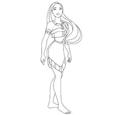 coloriage: Disney Princesse Pocahontas coloration pour les enfants