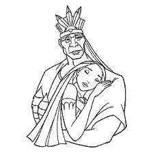 coloriage: Colorer Pocahontas et son père