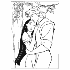 coloriage: Coloration par Pocahontas et John Smith