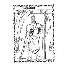 coloriage: Chef de coloration de la tribu de Pocahontas