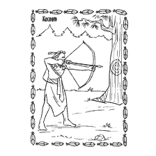 coloriage: Kotsum du dessin animé Pocahontas avec oignons