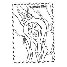 coloriage: Coloriage grand-mère Willow du dessin animé Pocahontas