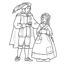 pagina da colorare: Cenerentola e il principe in colorazione