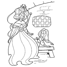 pagina da colorare: Disegno della Fata Madrina e Cenerentola dalla fiaba di Charles Perrault