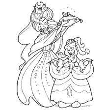 pagina da colorare: Illustrazione per la storia di Charles Perrault di Cenerentola e i suoi nuovi vestiti