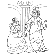 pagina da colorare: Cenerentola e il re al ballo