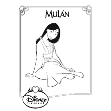 coloriage: Couleur Princesse Mulan de Disney