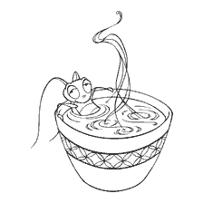 coloriage: Heureuse lumière dans une tasse d'eau