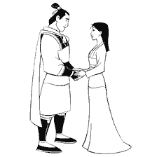 coloriage: Coloration par Mulan et Li Shang