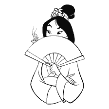 coloriage: Mulan et Cricket Kri-Ki
