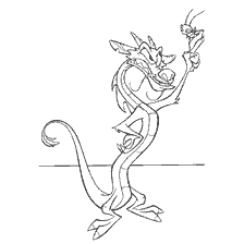 coloriage: Mushu et Cricket du dessin animé Mulan pour colorier