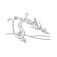 coloriage: Dessin du dragon Mushu du dessin animé Mulan